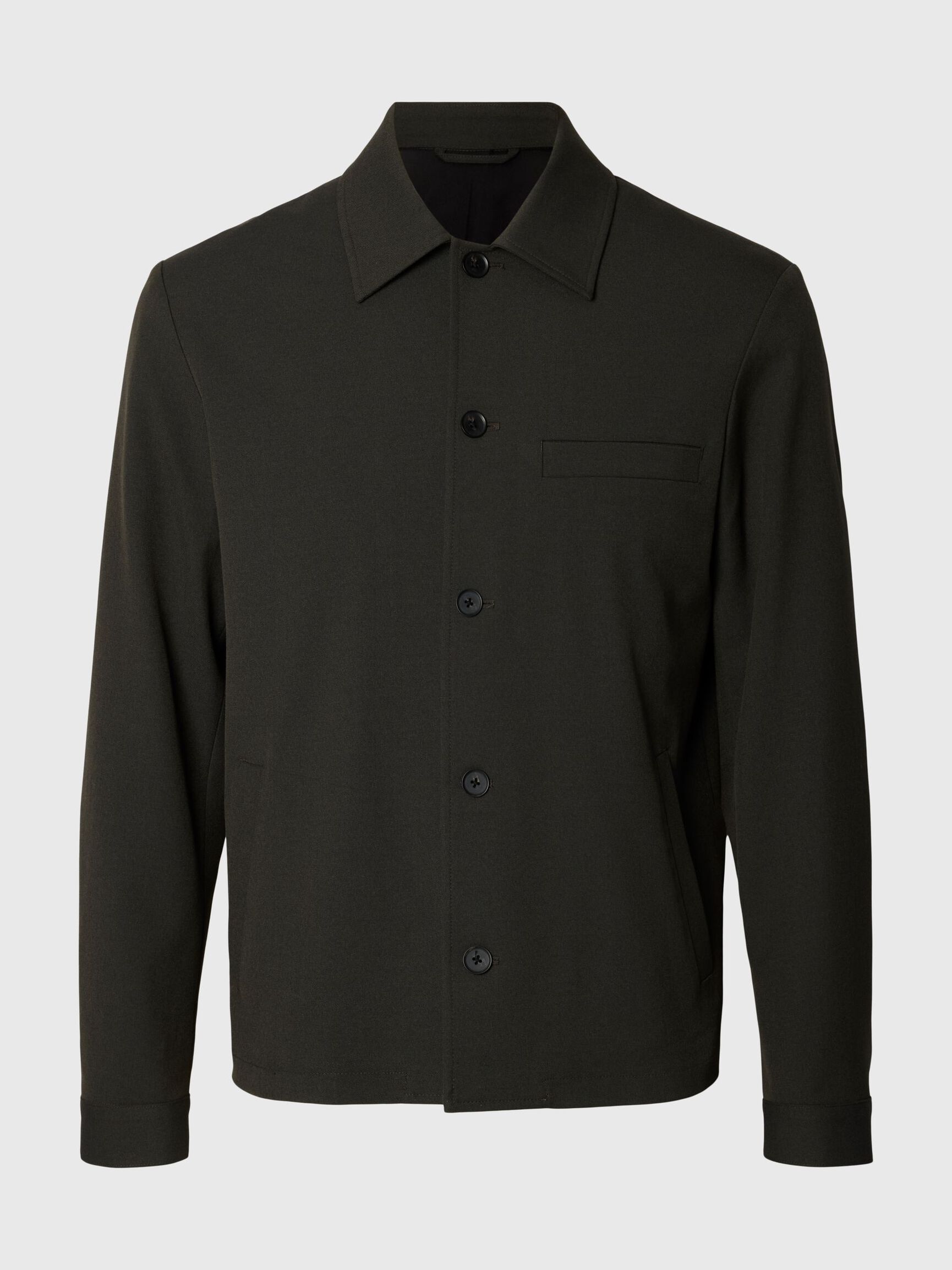 TAILORED OVERSHIRT, Peat, highres
