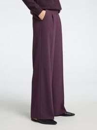 WOVEN WIDE-LEG TROUSERS, Plum Perfect, highres