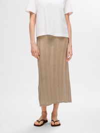 KNITTED MIDI SKIRT, Humus, highres
