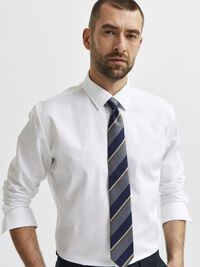 LONG-SLEEVED SLIM FIT SHIRT, Bright White, highres