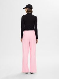 WOVEN WIDE-LEG TROUSERS, Peony, highres