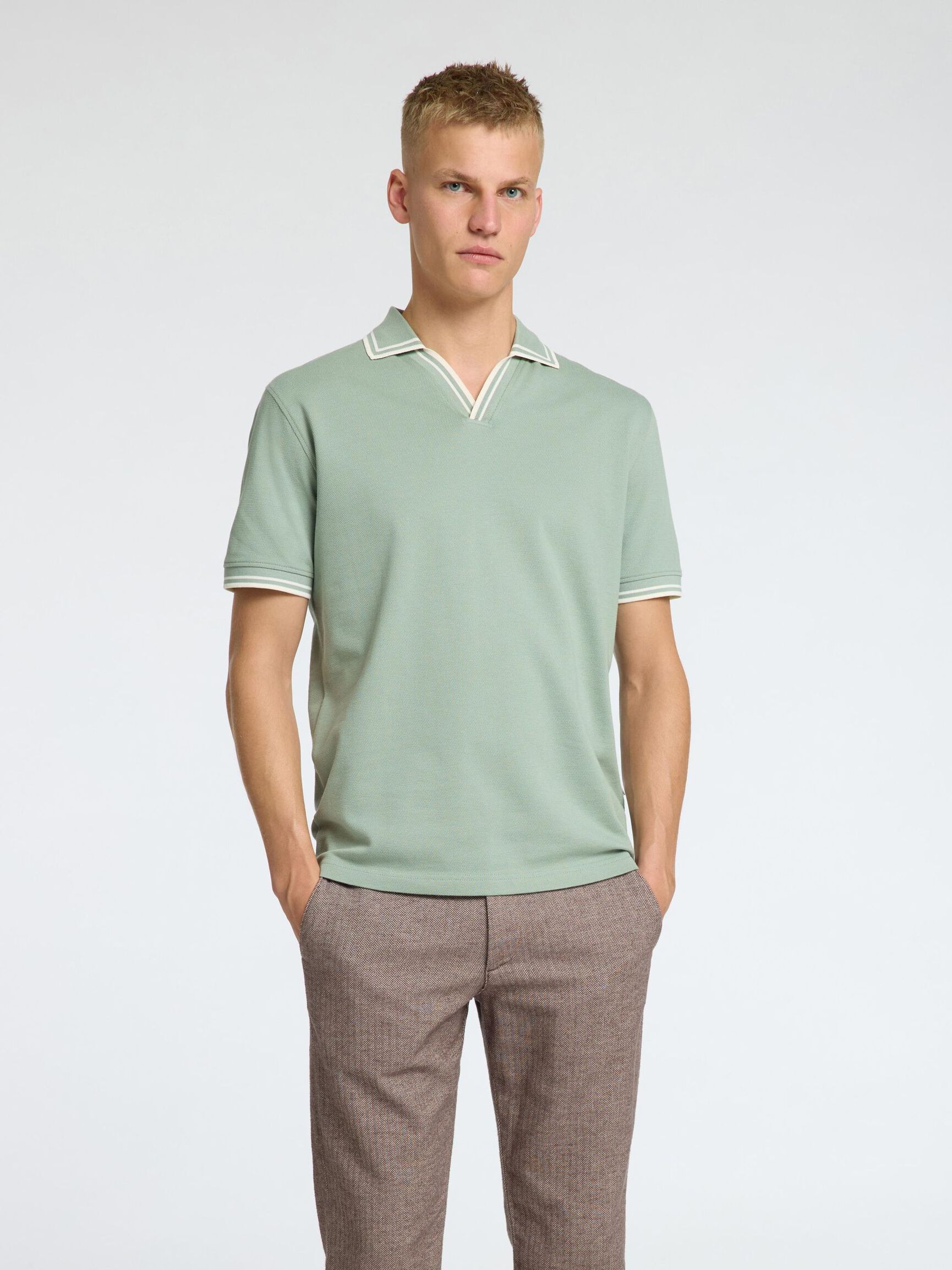 SHORT SLEEVED POLO SHIRT, Iceberg Green, highres