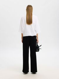 GLITTER HIGH WAISTED TROUSERS, Black, highres