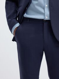 WOVEN WOOL BLEND TROUSERS, Navy Blazer, highres