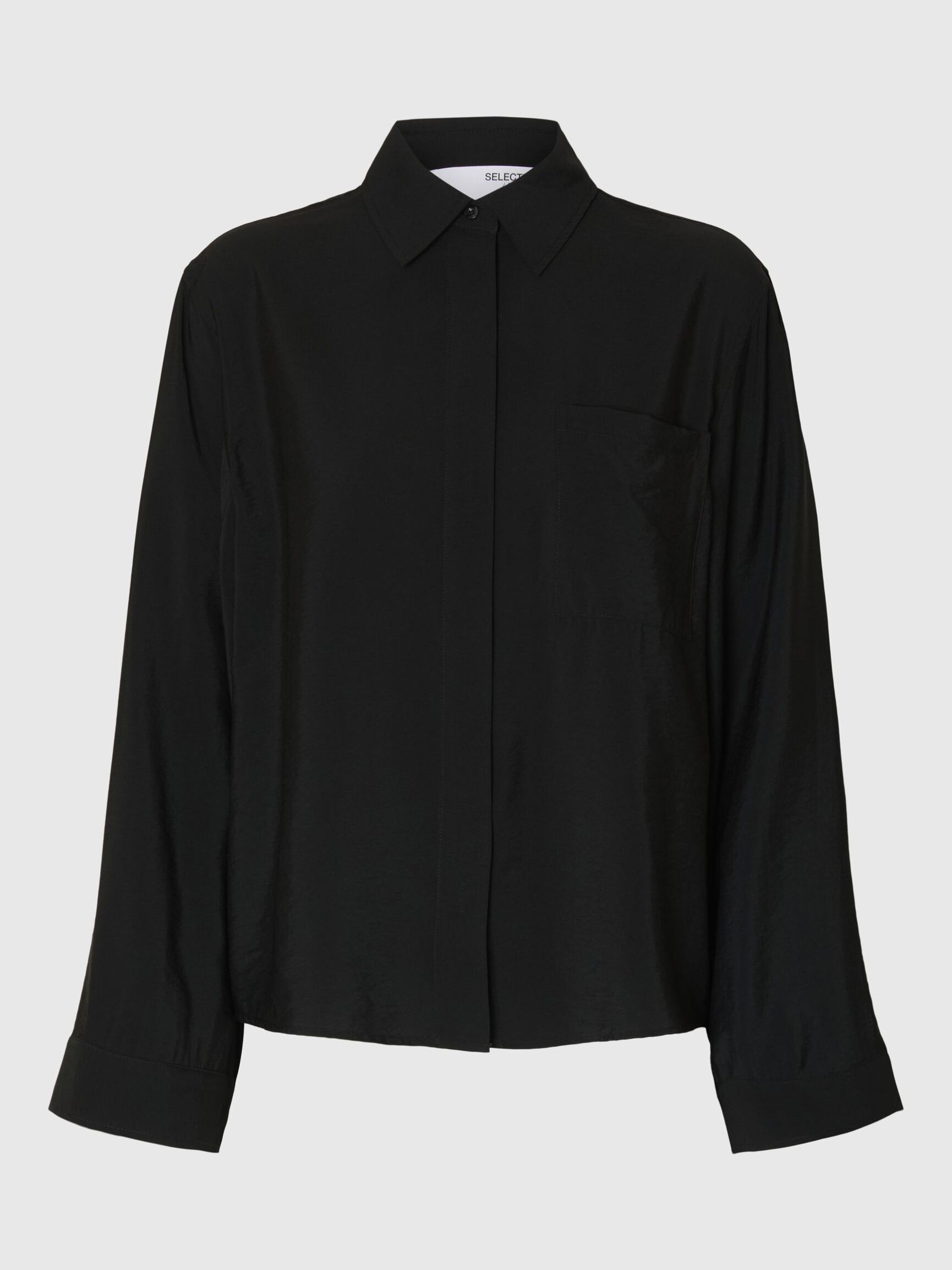 MEZCLA DE VISCOSA CAMISA, Black, highres