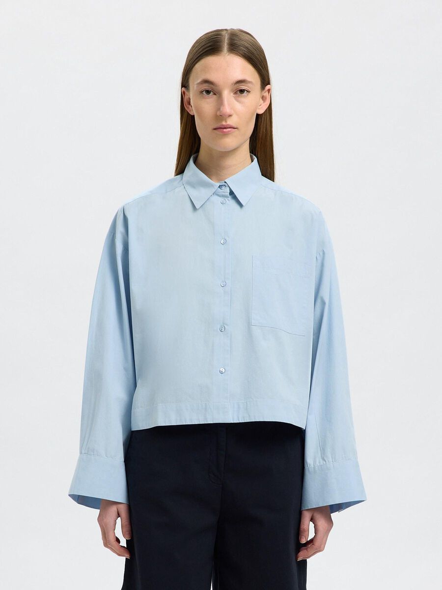 Selected BOXY FIT CROPPED SHIRT, Cashmere Blue, highres - 16097269_CashmereBlue_003.jpg