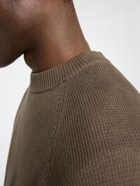 100% BOMULD SWEATER MED RUND HALS, Major Brown, highres