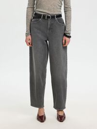 HIGH WAIST BARREL FIT JEANS, Medium Grey Denim, highres