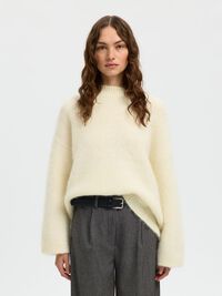 WOOL BLEND  PULLOVER, Birch, highres