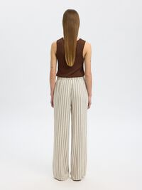 HOOG GETAILLEERD WIDE LEG BROEK, Sandshell, highres