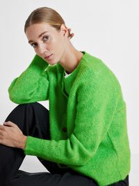 LANGÄRMELIGER STRICKJACKE, Classic Green, highres