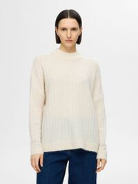 LOOSE FIT WOOL BLEND JUMPER, Birch, highres