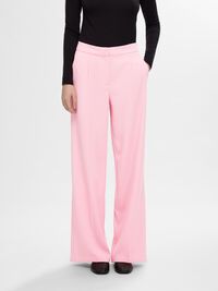 WOVEN WIDE-LEG TROUSERS, Peony, highres
