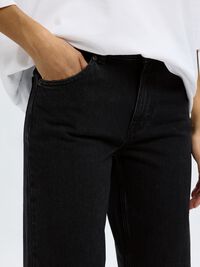 HIGH WAIST WIDE LEG JEANS, Black Denim, highres