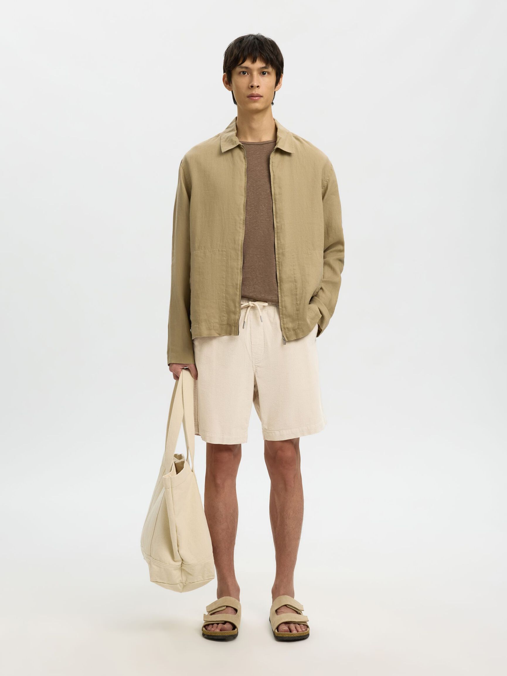 DE CORDUROY, CORTE REGULAR SHORTS, Fog, highres