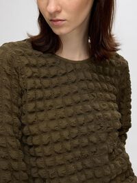 TEXTURED  3/4 SLEEVED TOP, Kalamata, highres