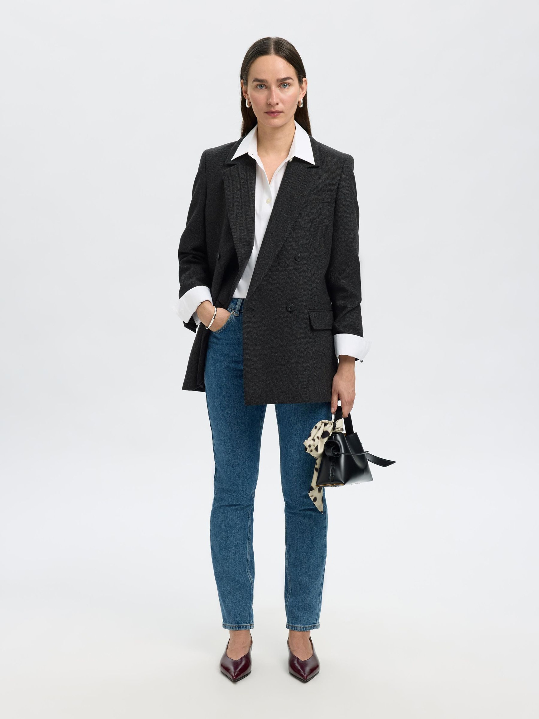 WOLMIX DOUBLE-BREASTED BLAZER, Black, highres