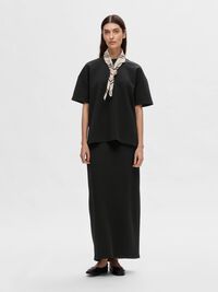 HOGE TAILLE MAXI ROK, Black, highres