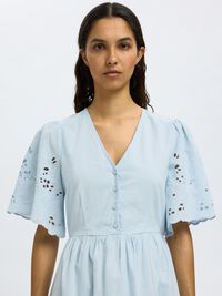 EMBROIDERED MINI DRESS, Cashmere Blue, highres
