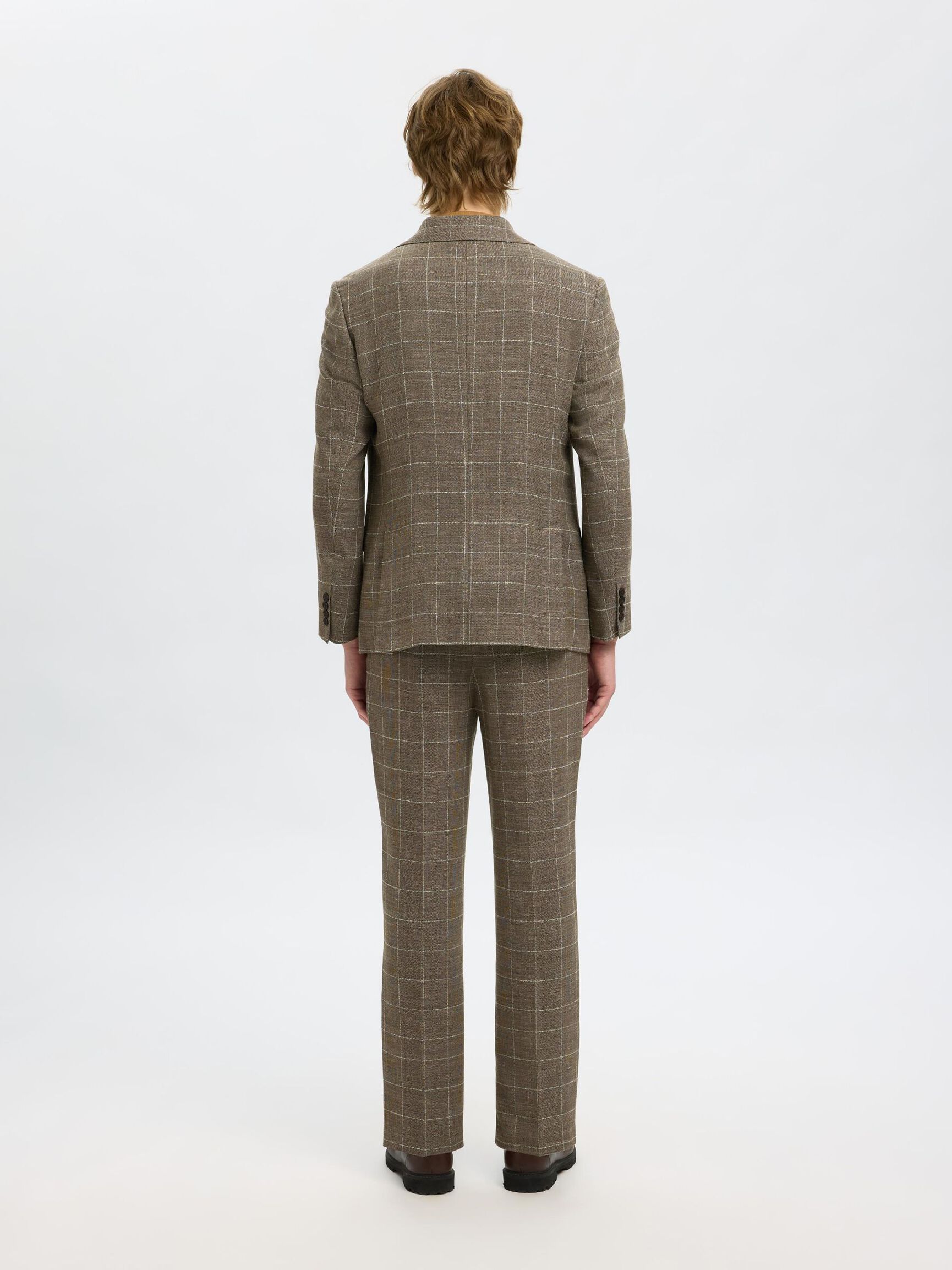 WOOL BLEND SINGLE-BREASTED BLAZER, Slate Black, highres