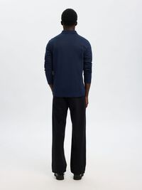 COTTON BLEND POLO SHIRT, Navy Blazer, highres