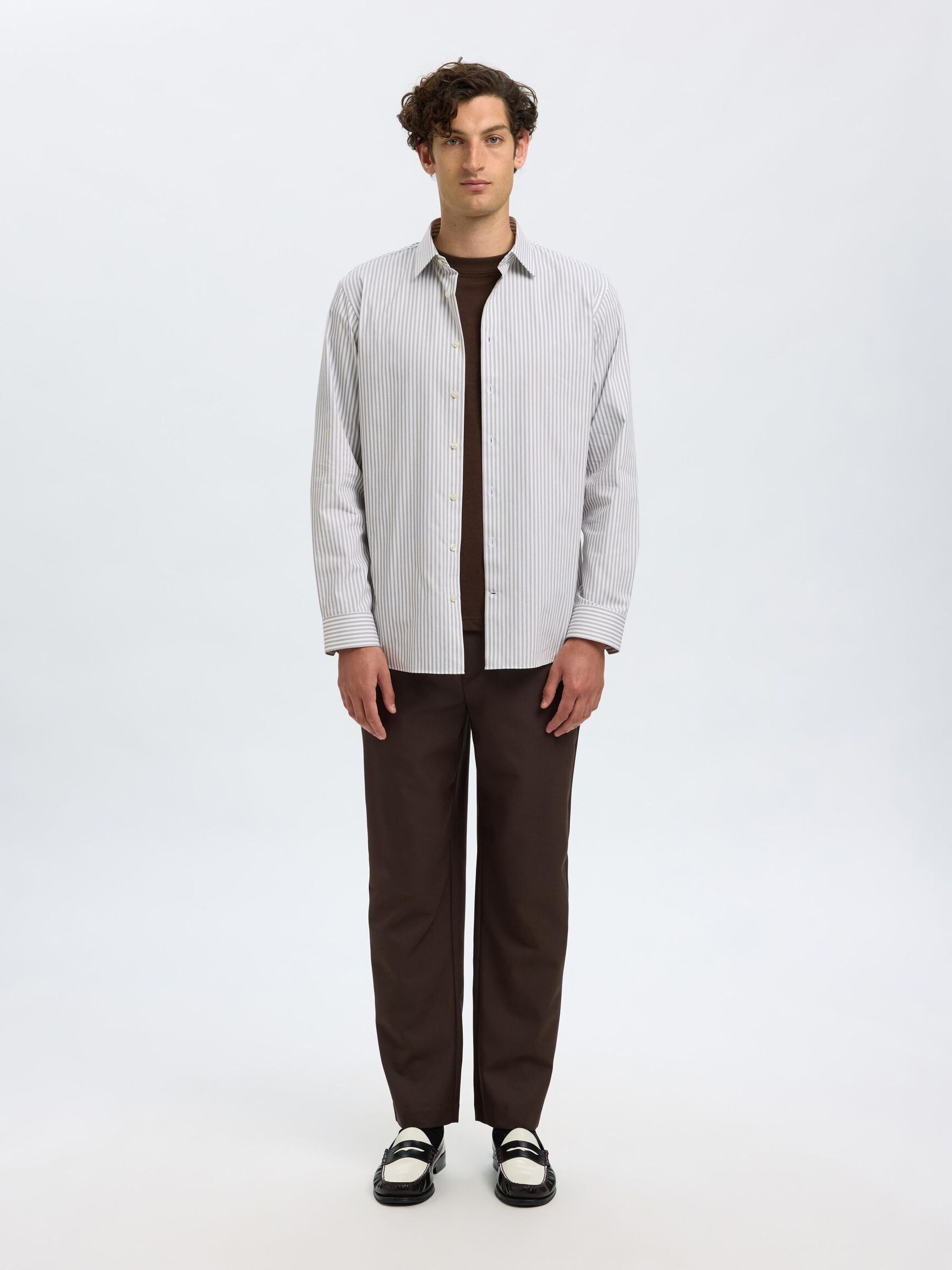 SLIM FIT STRETCH SHIRT, Bright White, highres