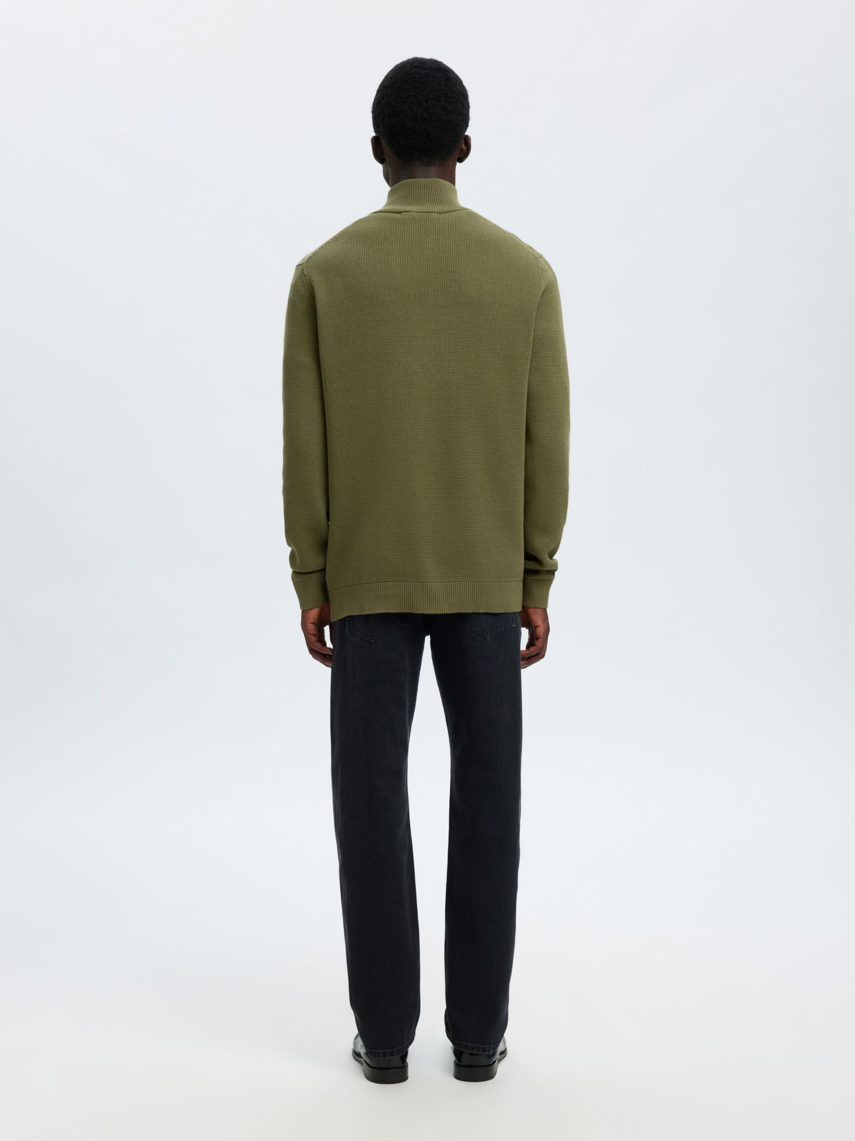 HALF-ZIP PULLOVER, Deep Lichen Green, highres