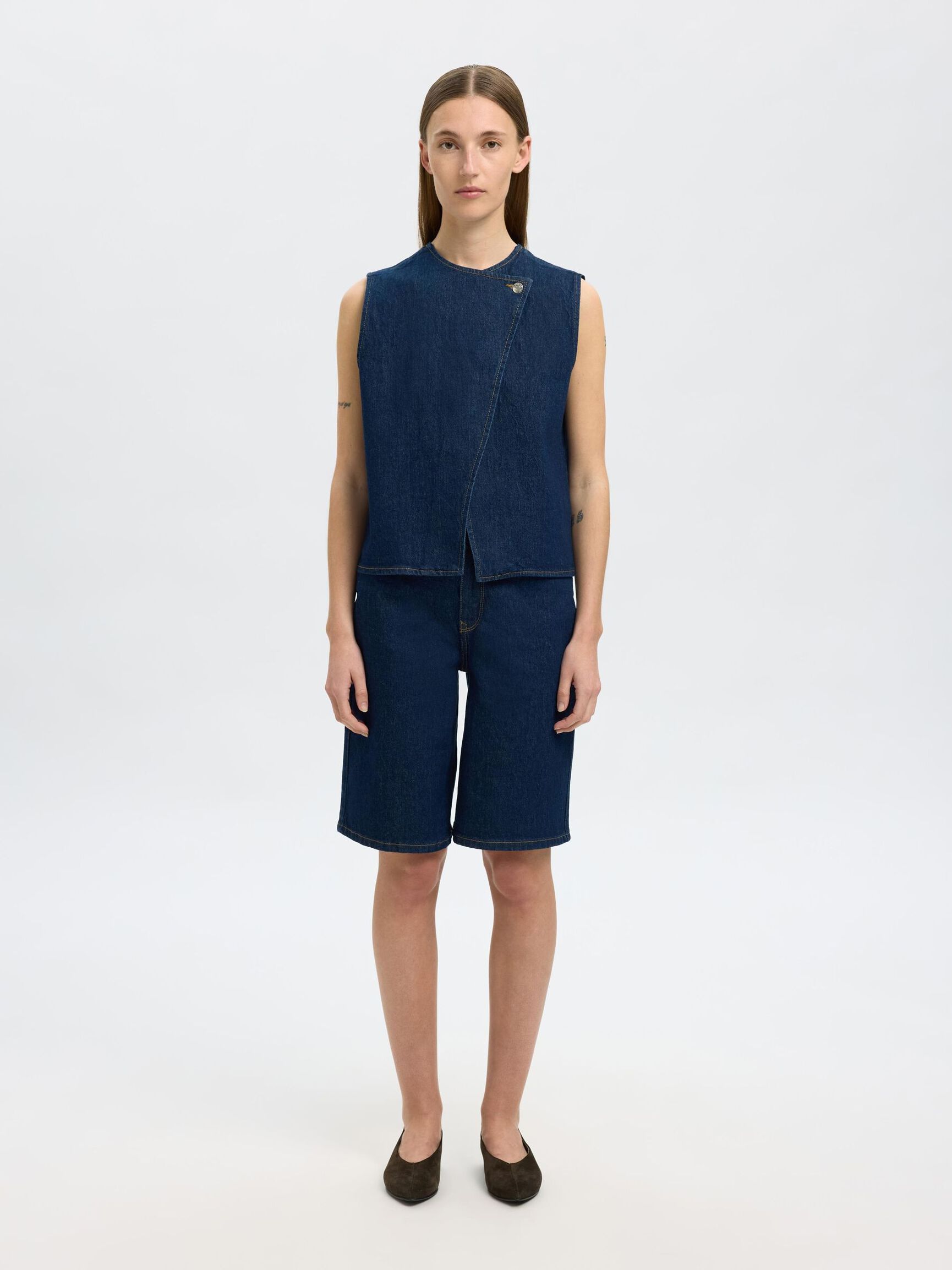 ÄRMELLOSE JEANSWESTE, Dark Blue Denim, highres