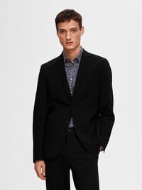VISCOSE BLEND SLIM FIT BLAZER, Black, highres