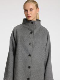 WOOL BLEND COAT, Medium Grey Melange, highres