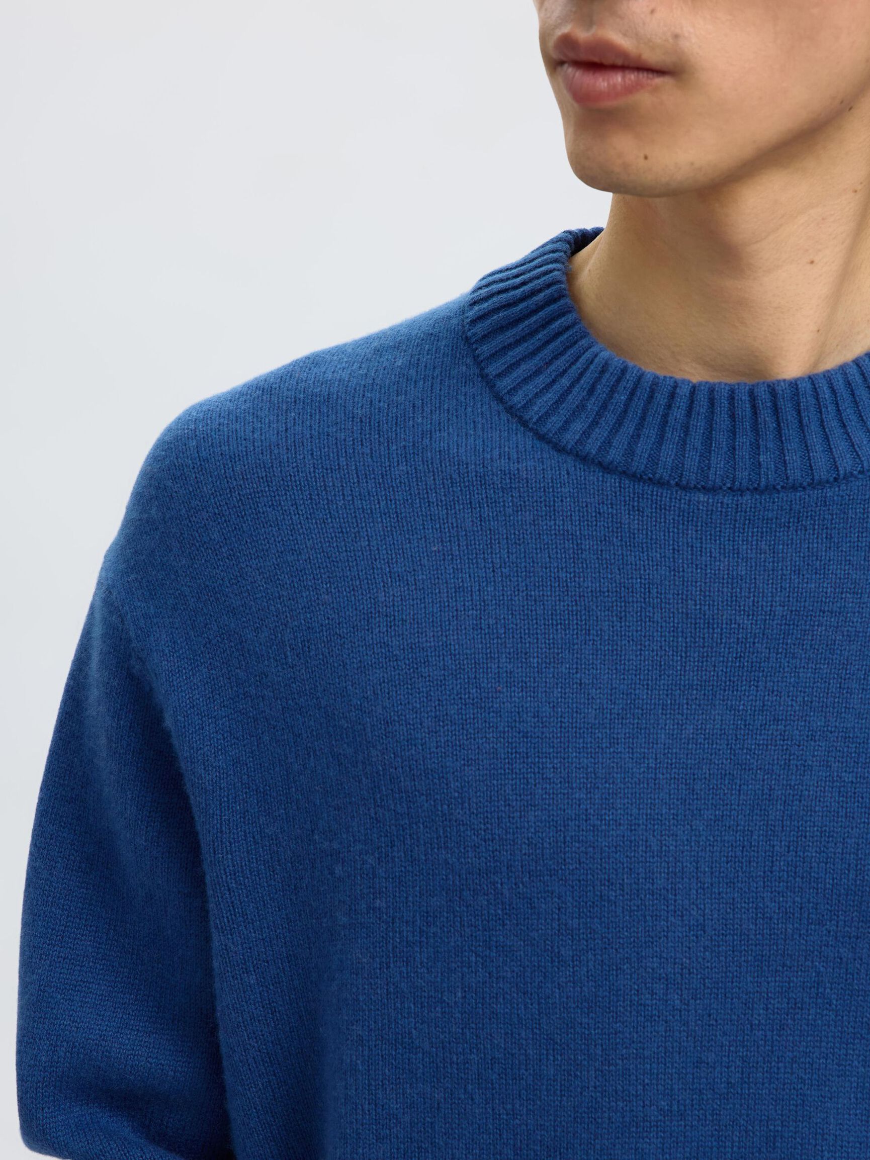 CASHMERE BLEND KNITTED PULLOVER, Set Sail, highres