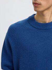 CASHMERE BLEND KNITTED PULLOVER, Set Sail, highres
