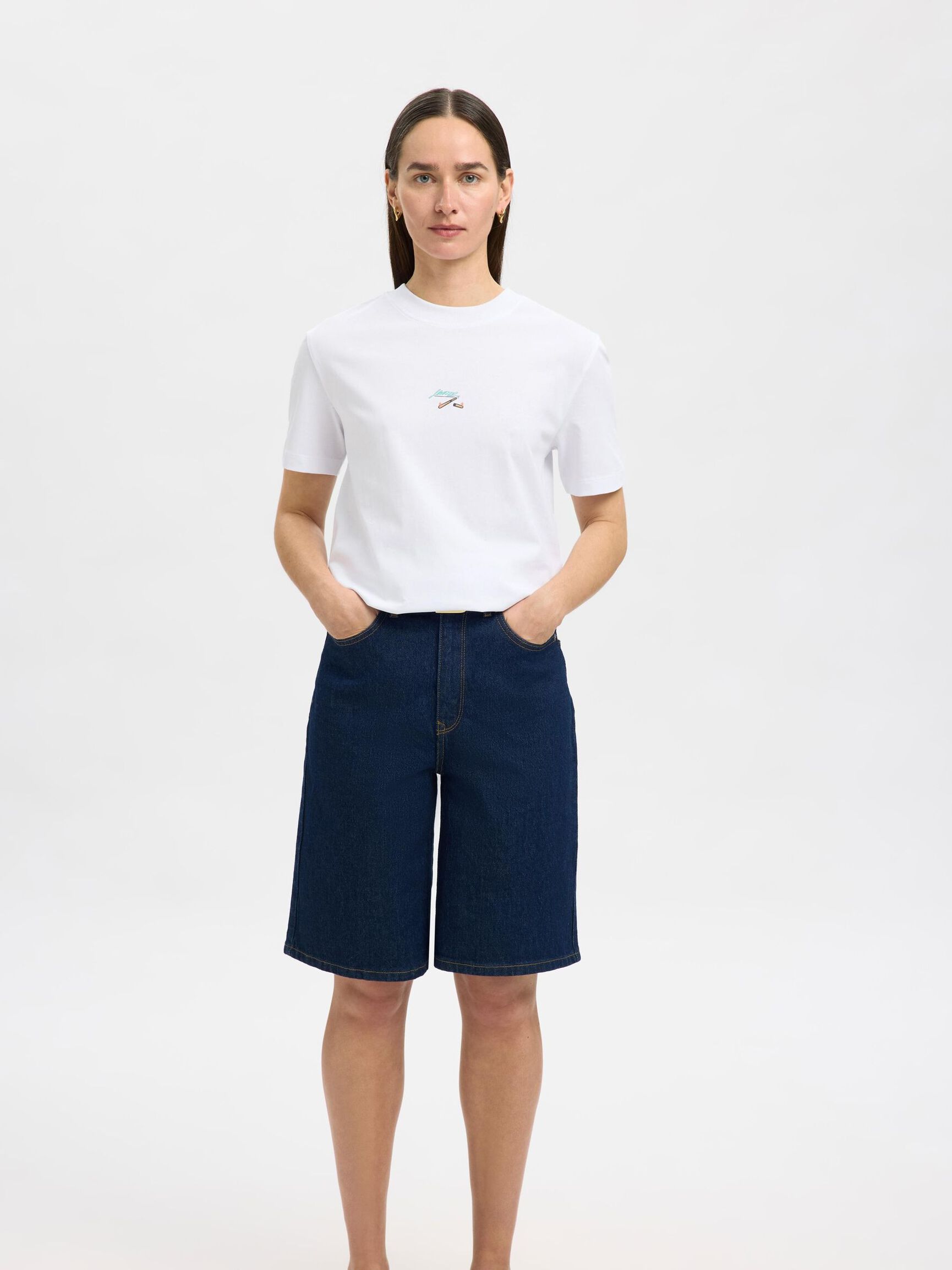 COTTON PRINTED T-SHIRT, Bright White, highres