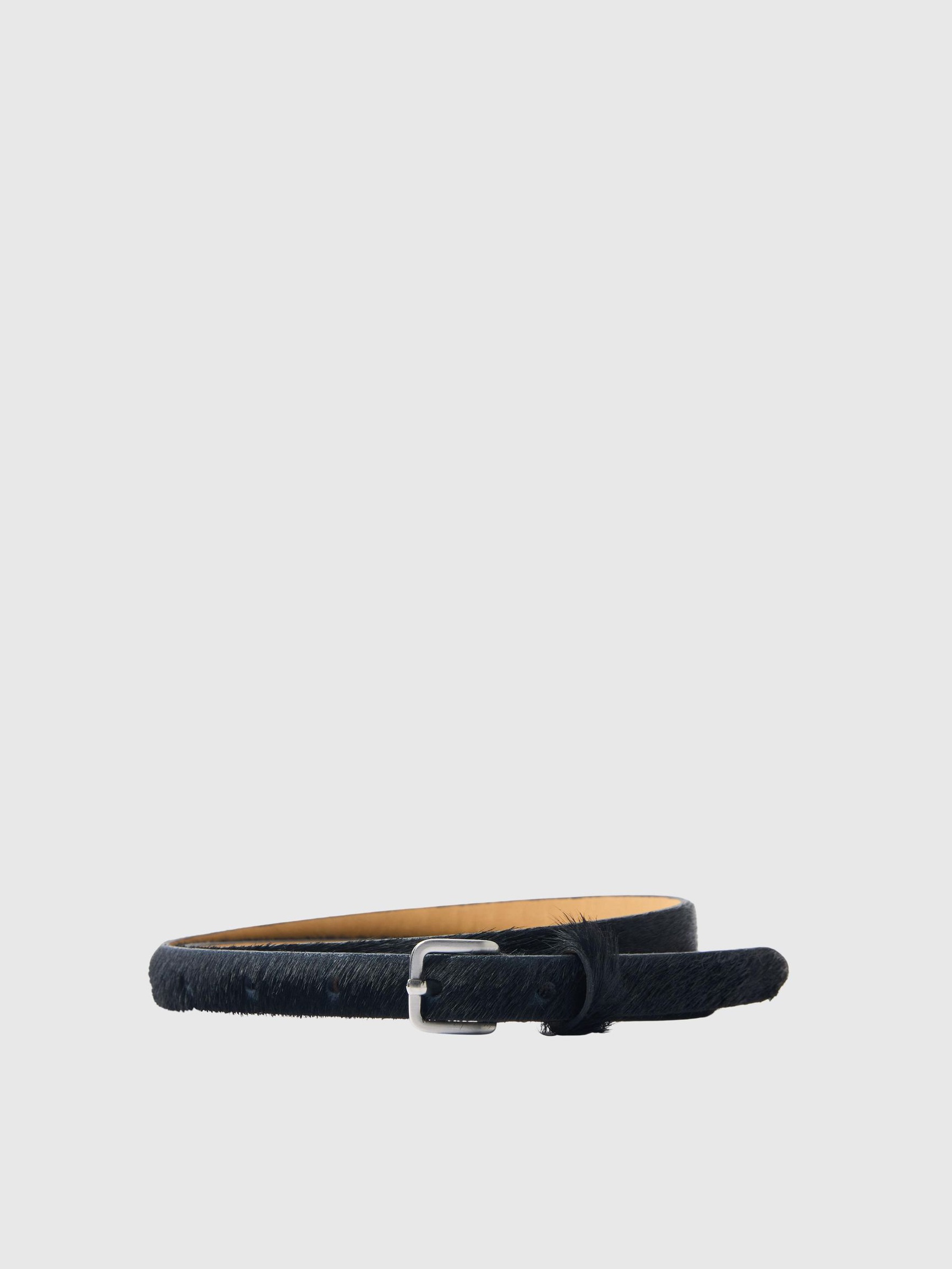 100% COW LEATHER BELT, Black, highres