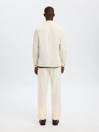 LINEN BLEND OVERSHIRT, Cloud Dancer, highres