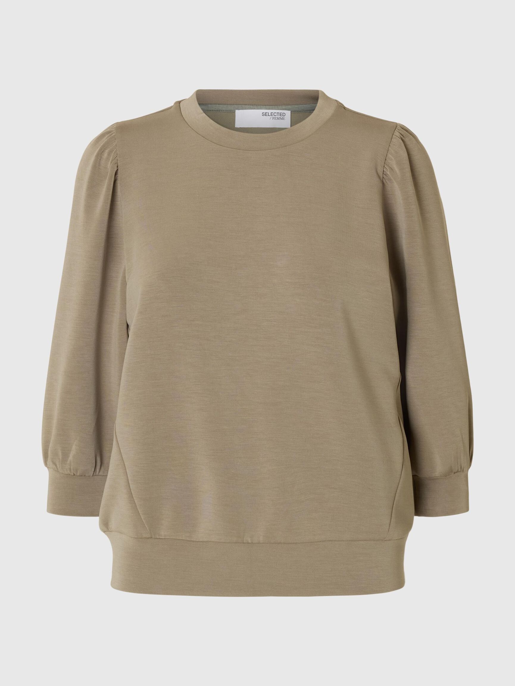 PUFF SLEEVE SWEATSHIRT, Vetiver, highres