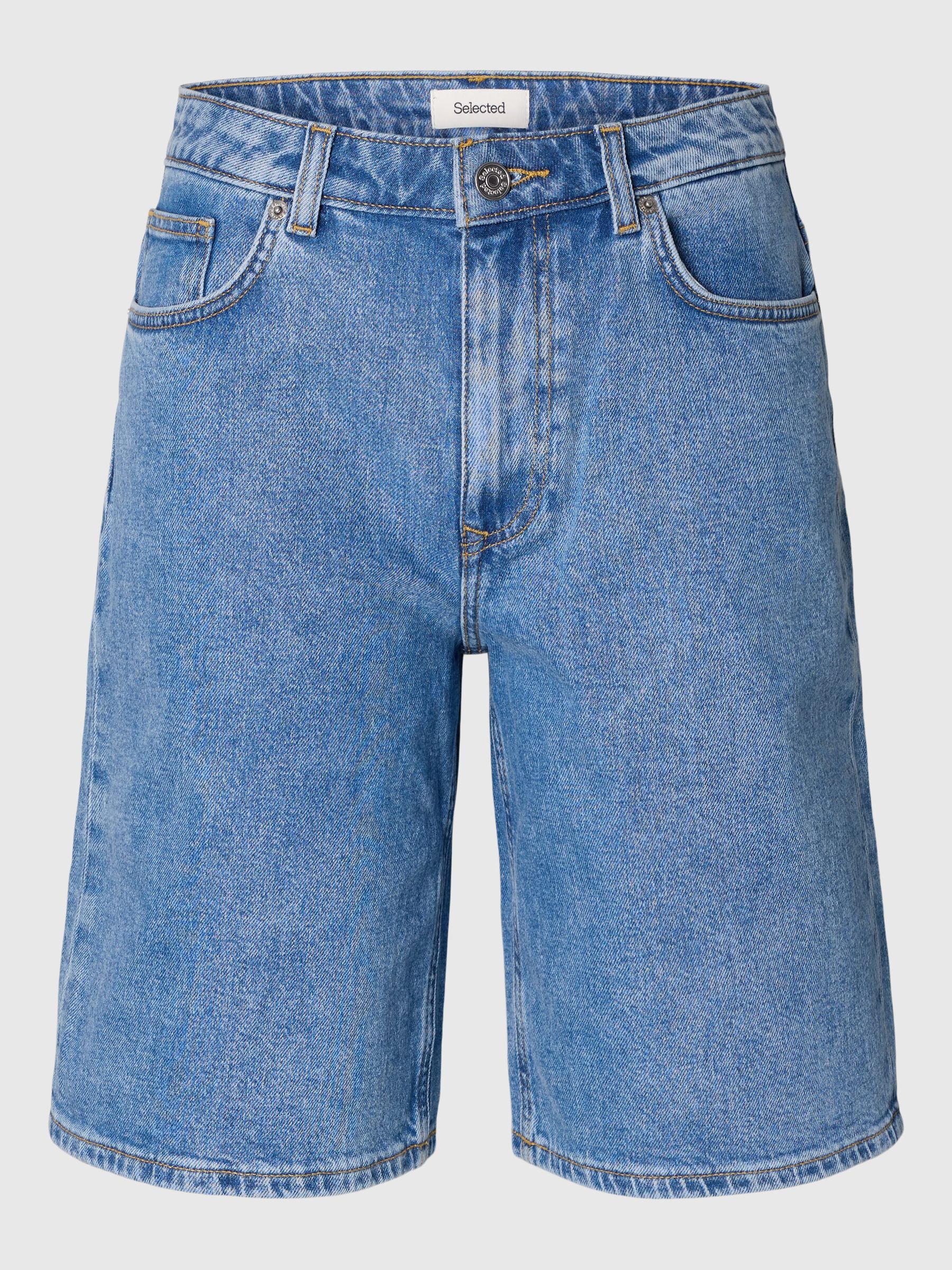 LIGHT WASH DENIM SHORTS, Light Blue Denim, highres