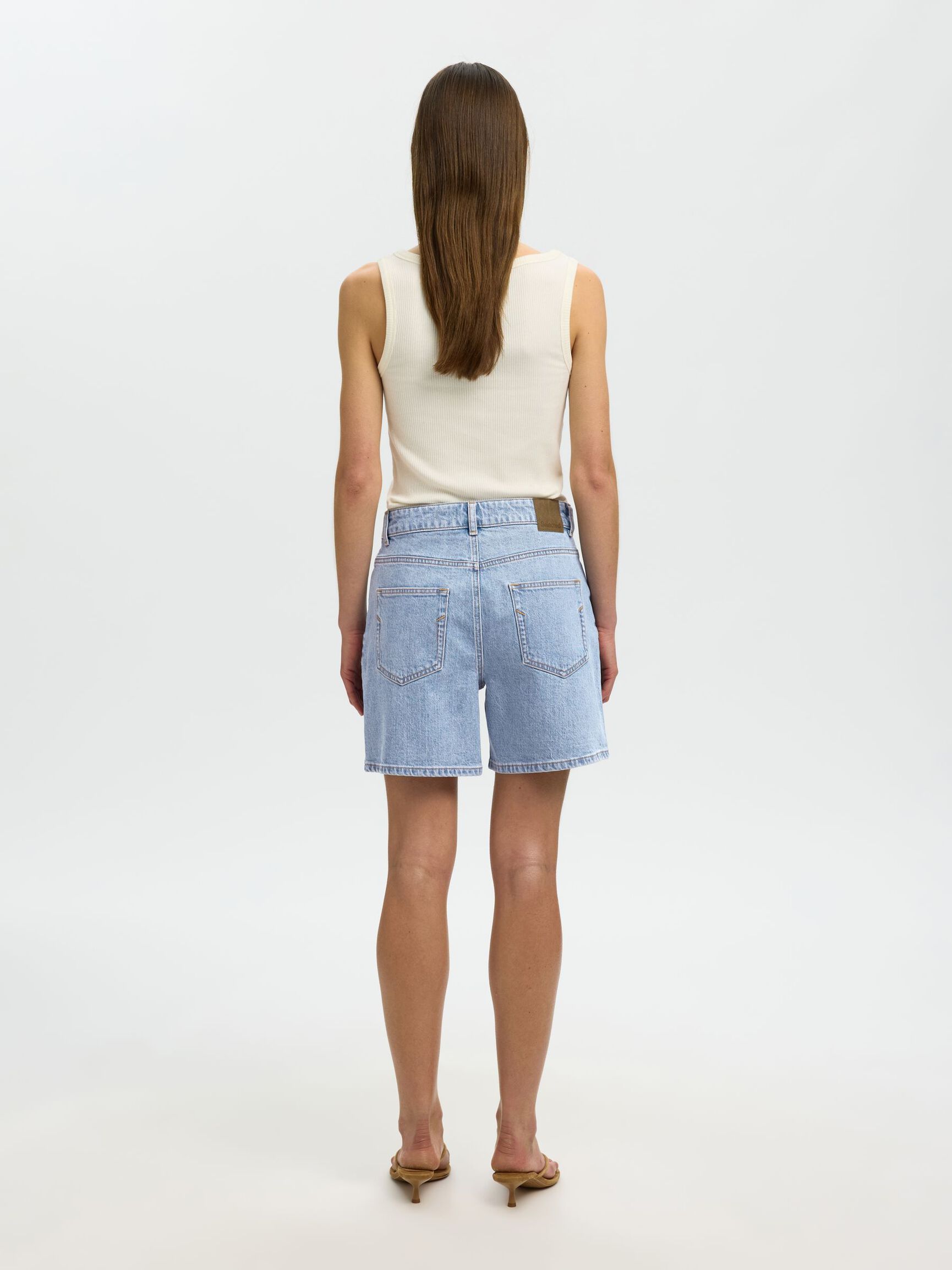 HIGH WAIST JEANSSHORTS, Light Blue Denim, highres