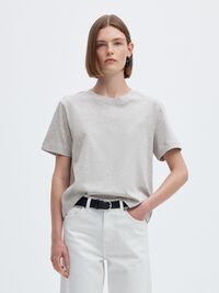 BOXY T-SHIRT, Light Grey Melange, highres