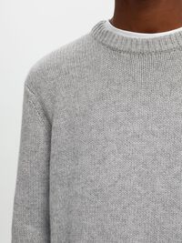 WOOL BLEND RELAXED FIT JUMPER, Light Grey Melange, highres
