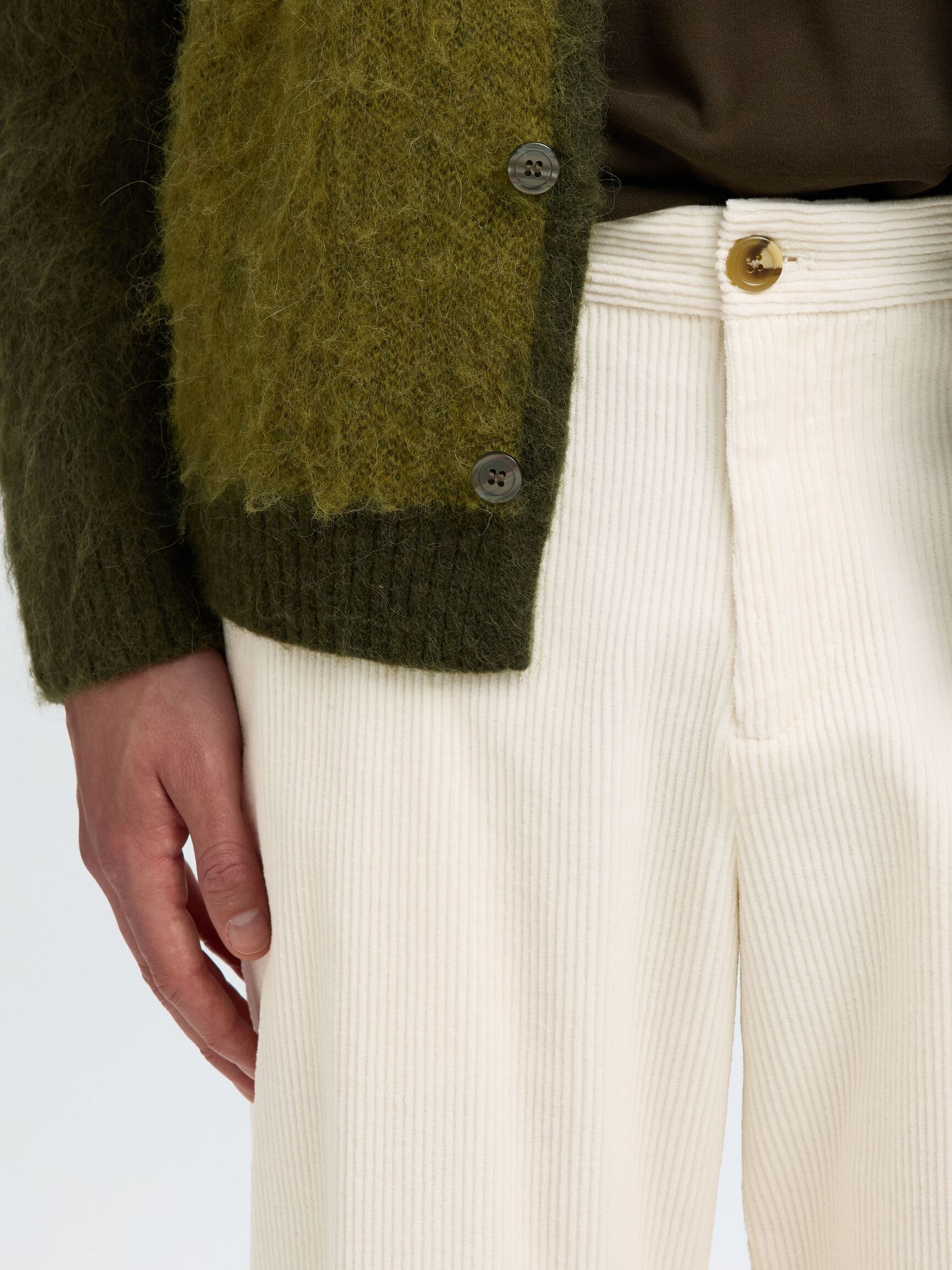 CORD LOOSE FIT HOSEN, Egret, highres