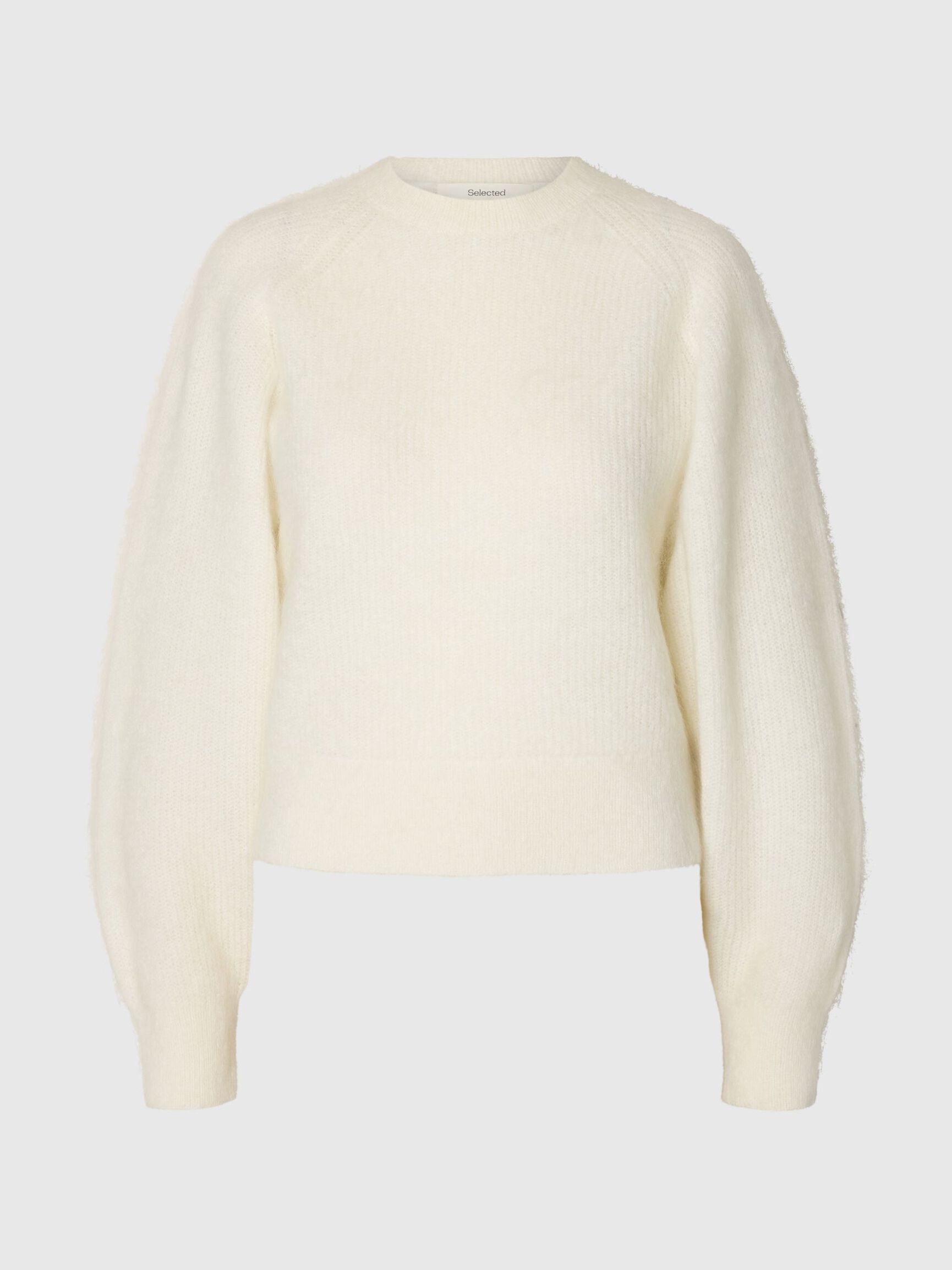 MOHAIR BLEND PULLOVER, Egret, highres