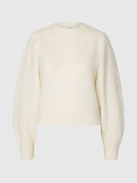 MOHAIR BLEND PULLOVER, Egret, highres