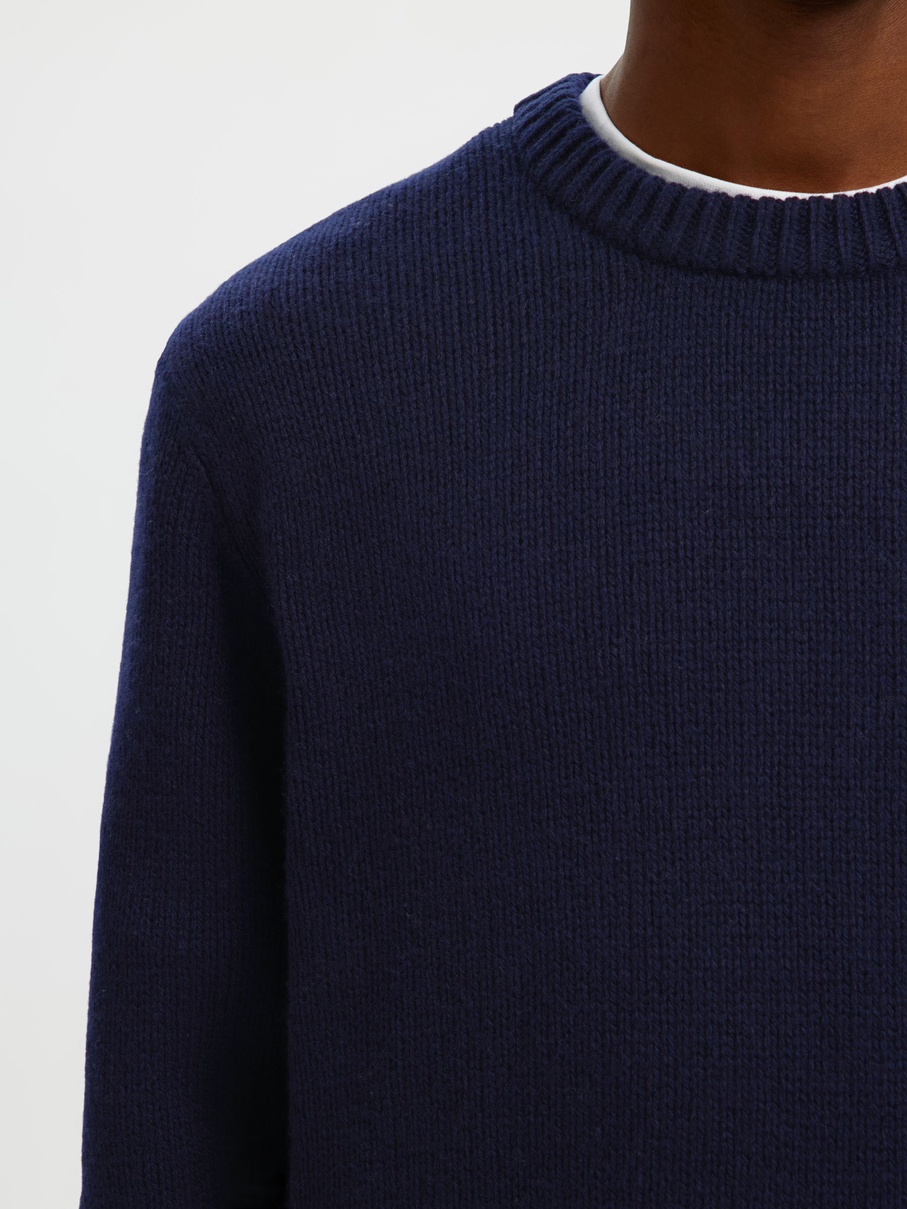 WOOL BLEND RELAXED FIT JUMPER, Sky Captain, highres