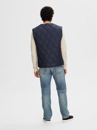QUILTED GILET, Sky Captain, highres