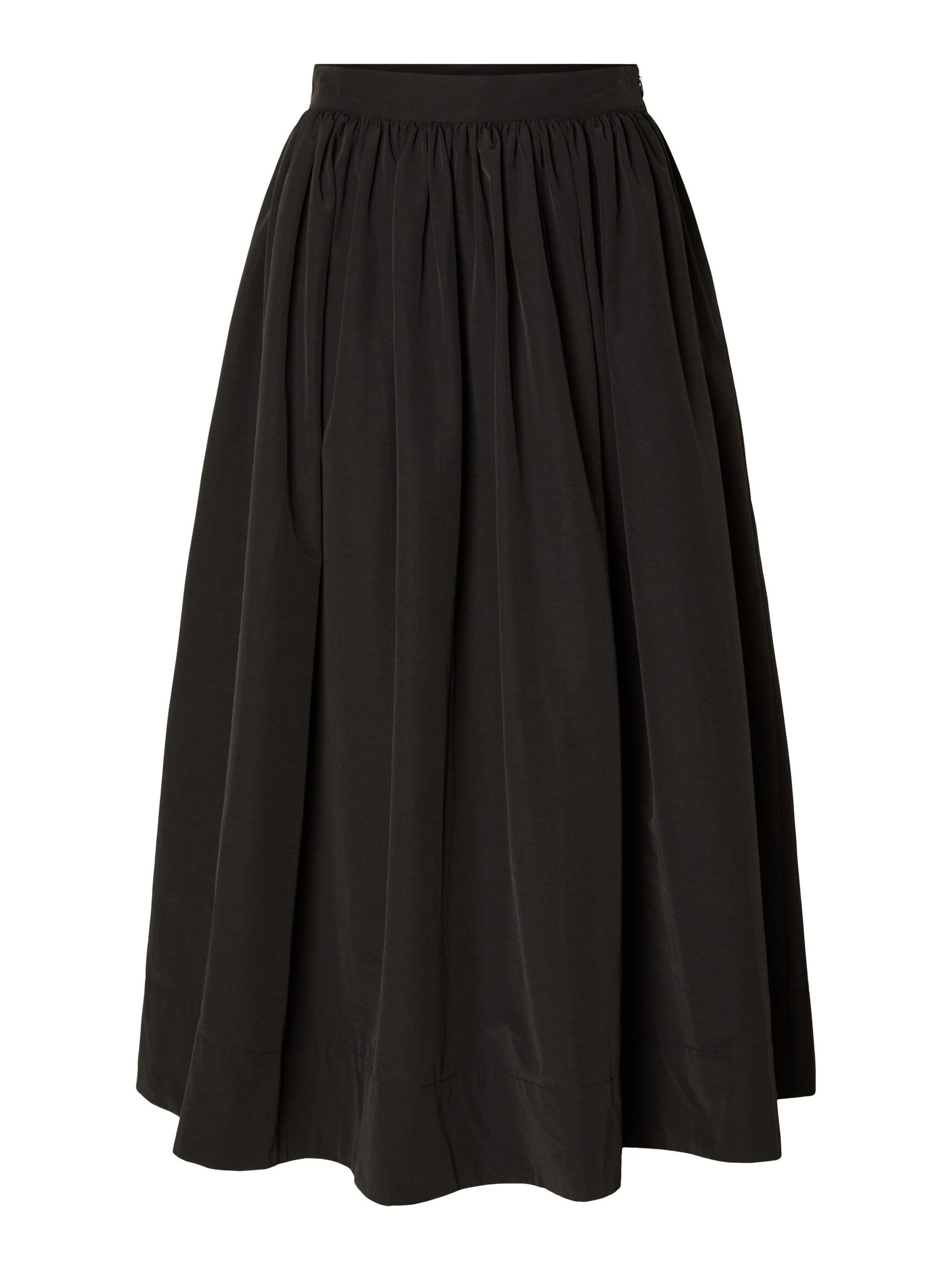 À TAILLE HAUTE JUPE MI-LONGUE, Black, highres