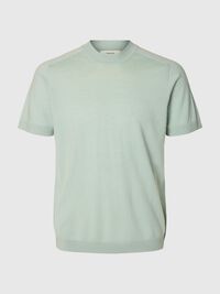 100% MERINO WOOL T-SHIRT, Aqua Gray, highres