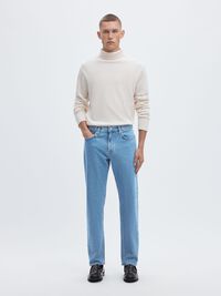 196 STRAIGHT FIT JEANS, Light Blue Denim, highres
