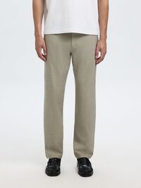 196 STRAIGHT FIT TROUSERS, Sand, highres