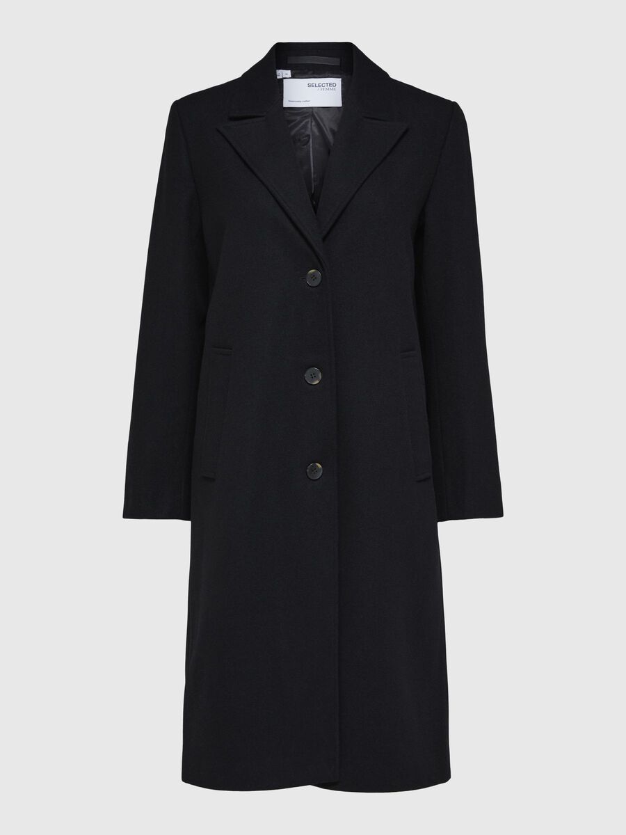Selected WOOL BLEND COAT, Black, highres - 16095985_Black_001.jpg